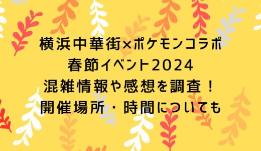 横浜中華街×ポケモンコラボ春節イベント2024の混雑情報や感想を調査！開催場所・時間についても