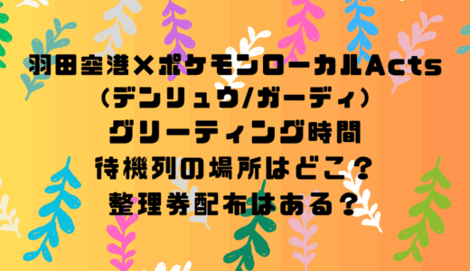 羽田空港×ポケモンローカルActs(デンリュウ/ガーディ)グリーティング時間や待機列の場所はどこ？整理券配布はある？