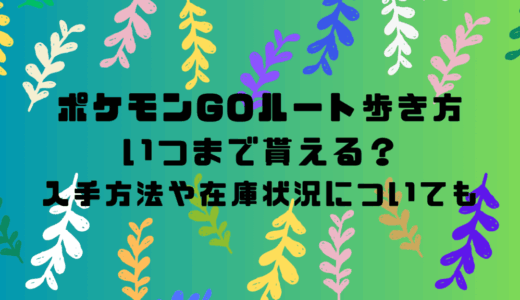 ポケモンGOルートの歩き方はいつまで貰える？入手方法や在庫状況についても