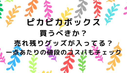 ピカピカボックスを買うべきか？売れ残りグッズが入ってる？一点あたりの値段のコスパもチェック